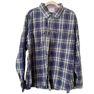 Flag & Anthem Blue Pink‎ Plaid Button Down Shirt XXL